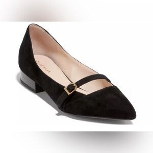 Cole Haan Women's Black Suede Mary Jane Flats